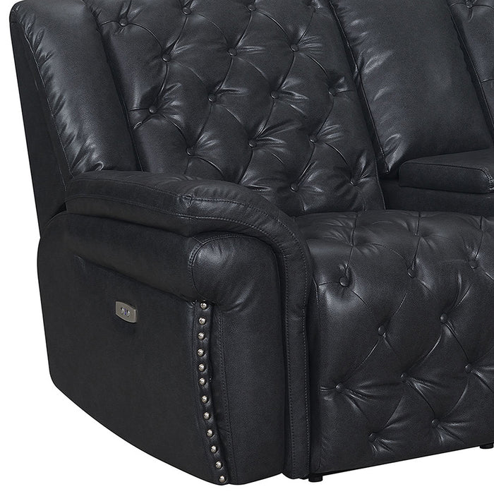 Global Furniture Evelyn Power Console Reclining Loveseat