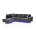 Global Furniture Grey Velvet LED Sectional