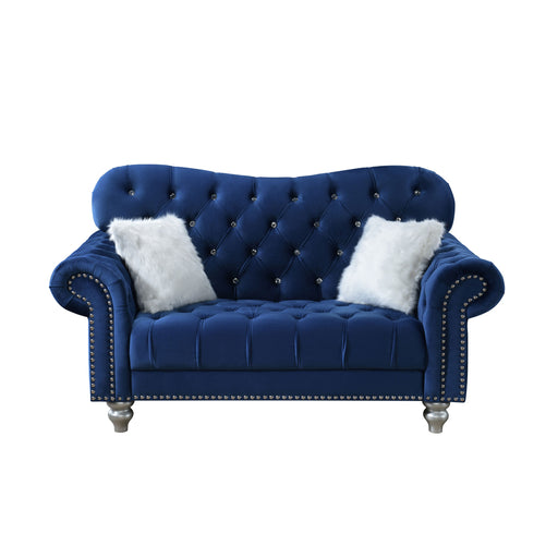 Global Furniture Navy Blue Tufted Loveseat