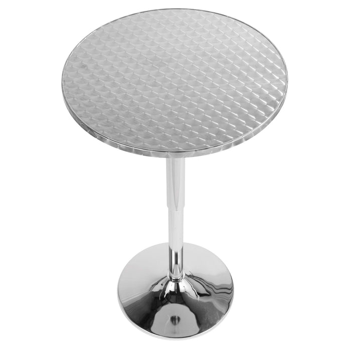 Bistro - Adjustable Round Bar Table - Silver