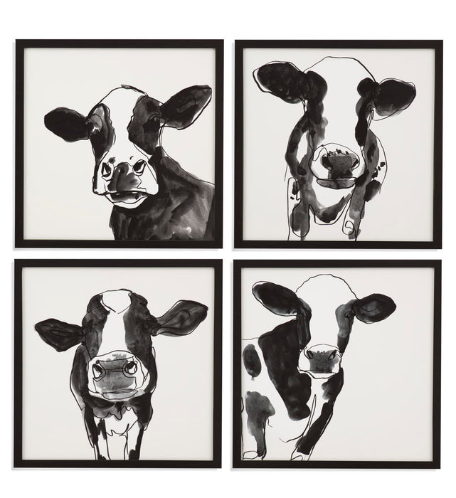 Cow Contour II - Framed Print - Black