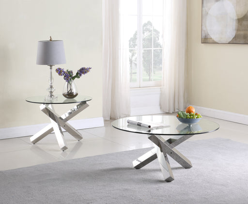 Chintaly 9008-OCC Contemporary 35" Round Cocktail Table