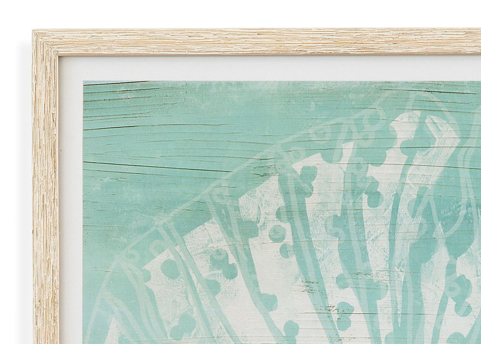 Cerulean Sea Coral III - Framed Print - Green