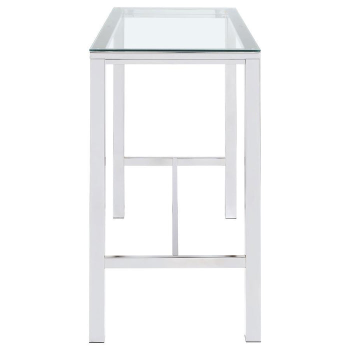 Tolbert - Bar Table With Glass Top - Chrome