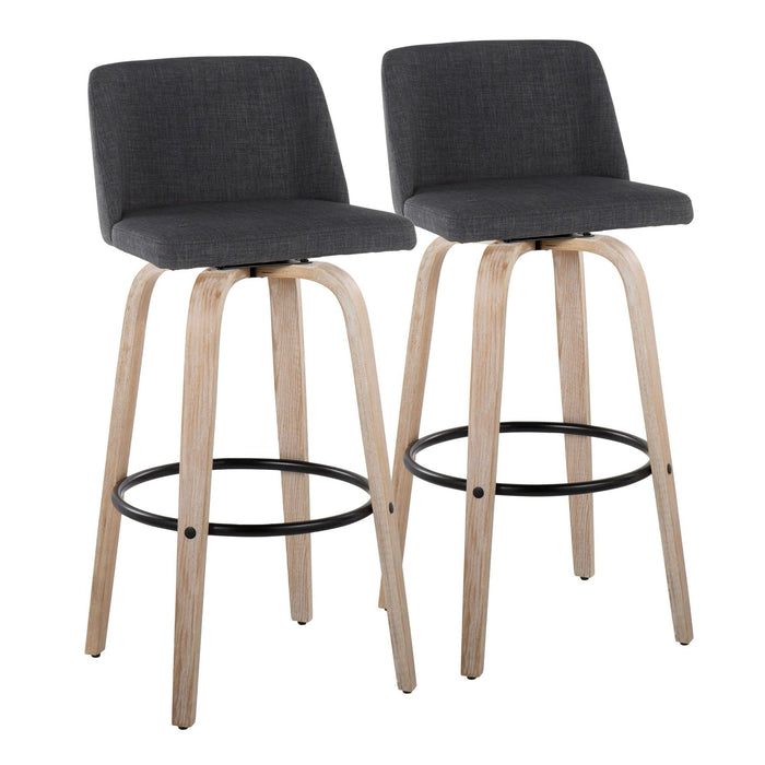 Toriano - 30" Fixed-height Barstool (Set of 2) - Charcoal And Black