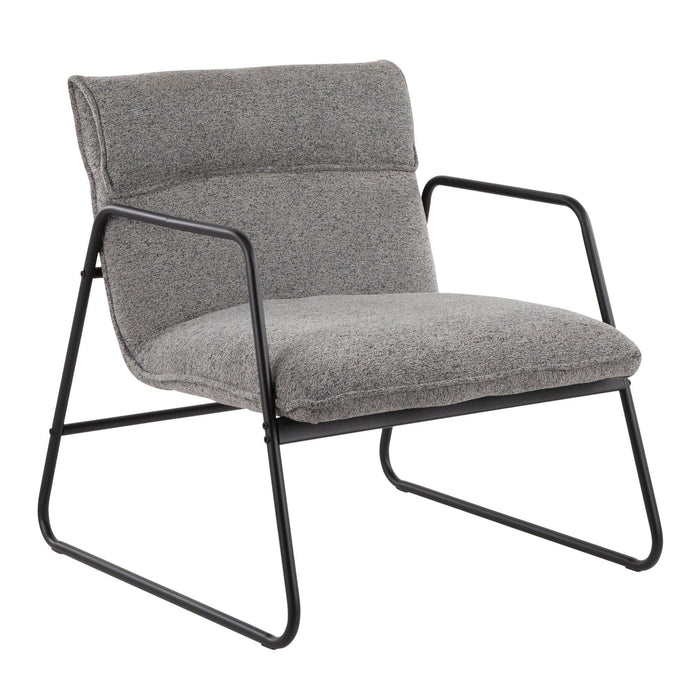 Casper - Arm Chair - Black Steel And Gray Noise Fabric