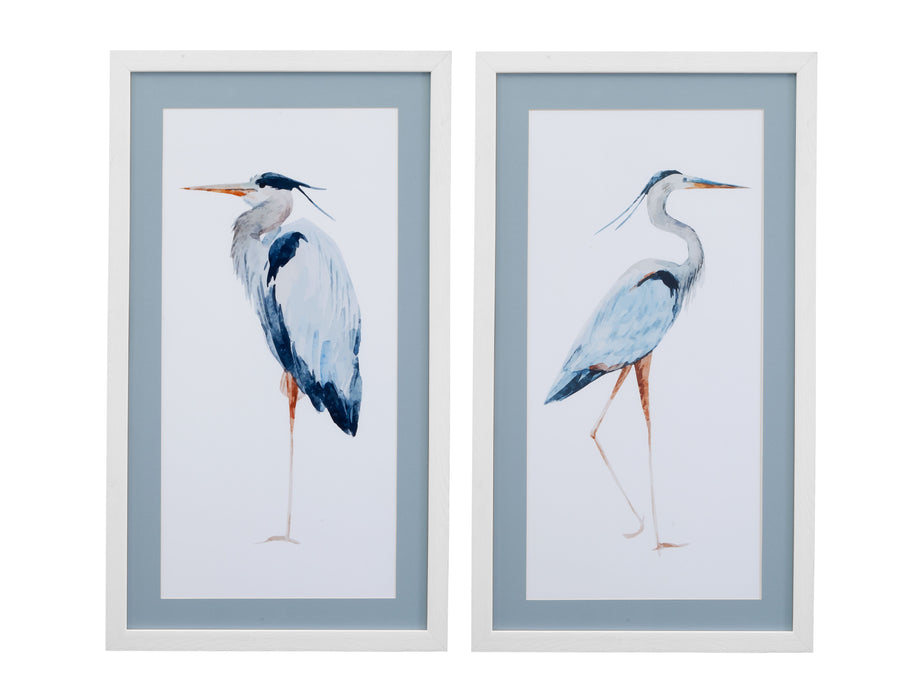 Heron III - Framed Print - White