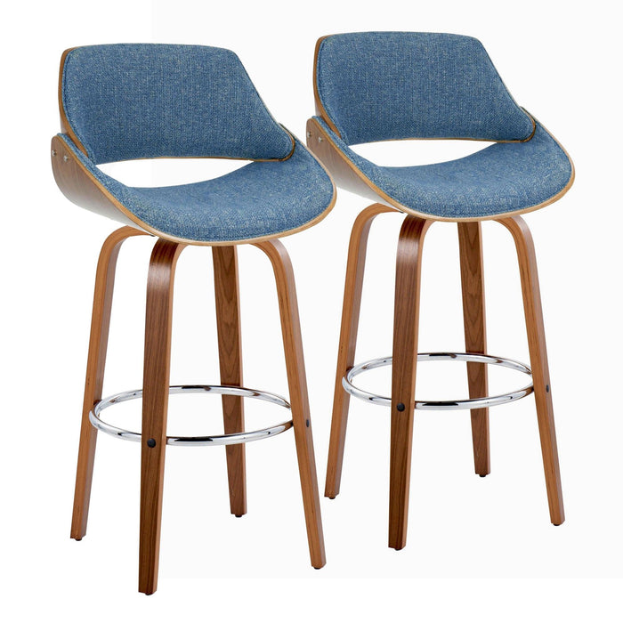 Fabrizzi - 30" Fixed-height Barstool (Set of 2) - Blue