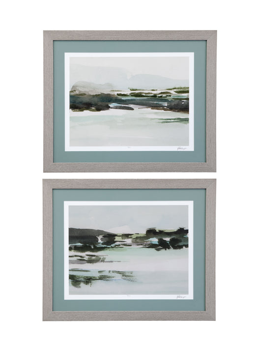 Turquoise Marsh II - Framed Print - Green
