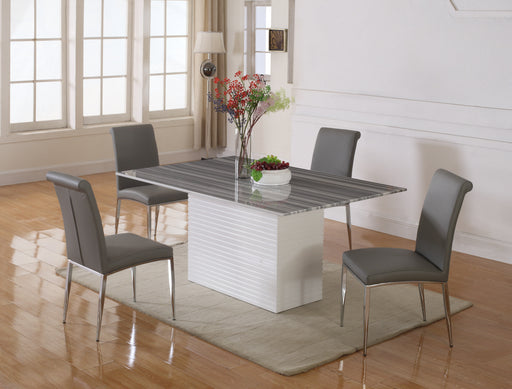 Chintaly ALEXIS Contemporary Upholstered Cantilever Side Chair - 4 per box - Gray