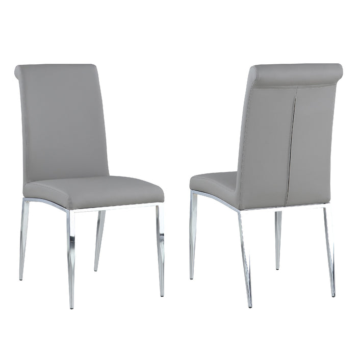 Chintaly ALEXIS Contemporary Upholstered Cantilever Side Chair - 4 per box - Gray