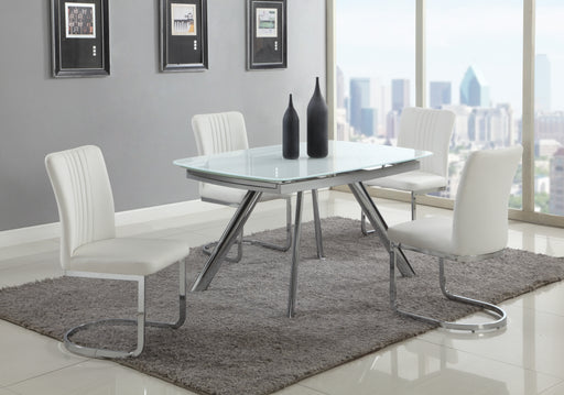 Chintaly ALINA Extendable Dining Table w/ Starphire Glass Top