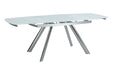 Chintaly ALINA Extendable Dining Table w/ Starphire Glass Top