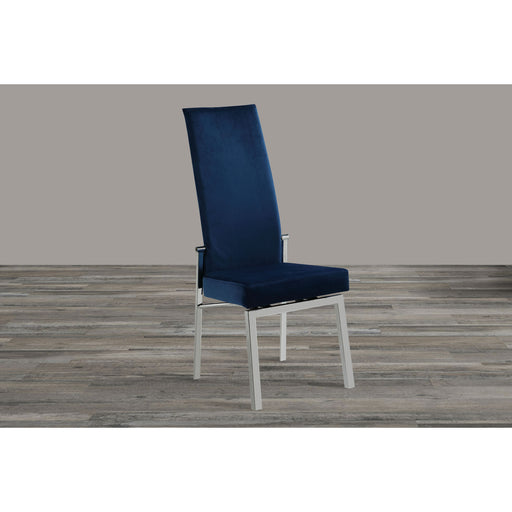 Chintaly ANABEL-SC Contemporary Motion Back Side Chair w/ Chrome Frame - 2 per box - Blue