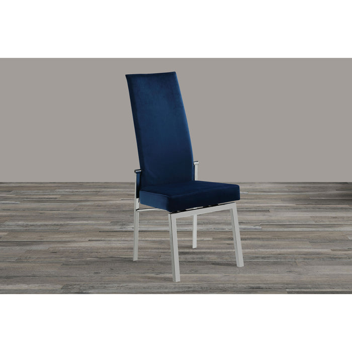 Chintaly ANABEL-SC Contemporary Motion Back Side Chair w/ Chrome Frame - 2 per box - Blue
