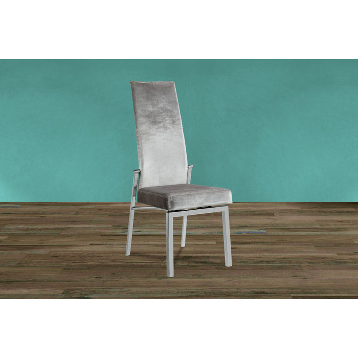 Chintaly ANABEL-SC Contemporary Motion Back Side Chair w/ Chrome Frame - 2 per box - Gray