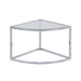 Chintaly ARIEL-CT-NST Nesting Cocktail Table Glass Top & Steel frames