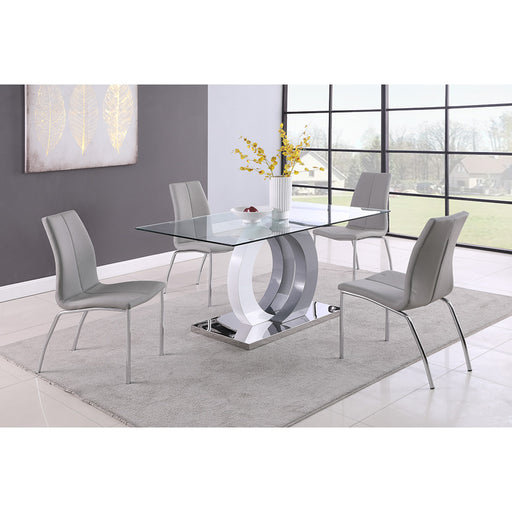 Chintaly BECKY Contemporary Glass Top Dining Table