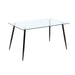 Chintaly BERTHA Contemporary Dining Set w/ Rectangular Glass Table & 4 Chairs