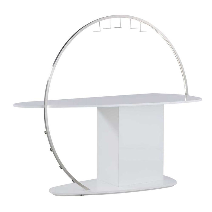 Chintaly BOWERY-BAR Contemporary Bar w/ Customizable LED Lights & Bottle Racks