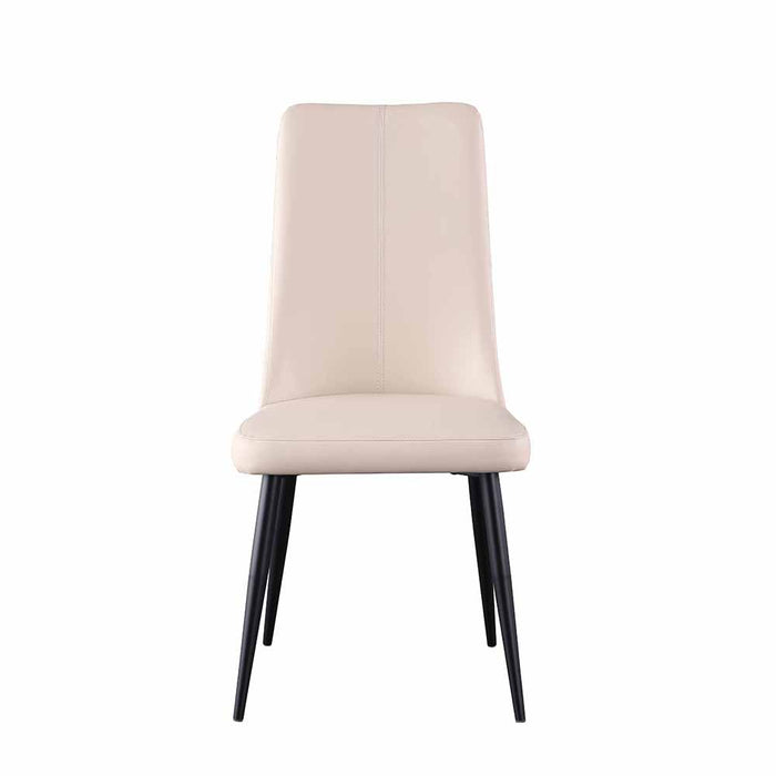 Chintaly BRIDGET Modern Contour Tall Back Chair w/ Beige Upholstery & Tapered Legs - 4 per box