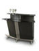 Chintaly BROADWAY Contemporary Black Glass Bar w/ Counter & Shelves