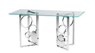 Chintaly BRUNA Contemporary Dining Set w/ 36" x 60" Glass Top Table & 4 Chairs