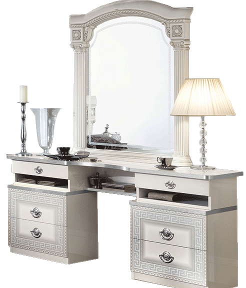 ESF Camelgroup Italy Aida White/Silver Vanity Dresser SET p12134