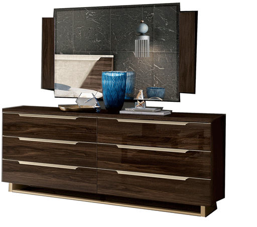 ESF Camelgroup Italy Smart Double dresser with Mirror Walnut SET p13186