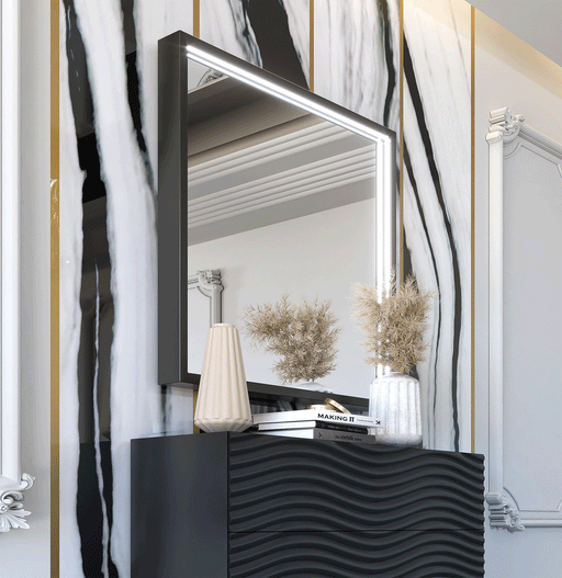 ESF Franco Spain Wave DARK GREY mirror for single dresser SET p13105