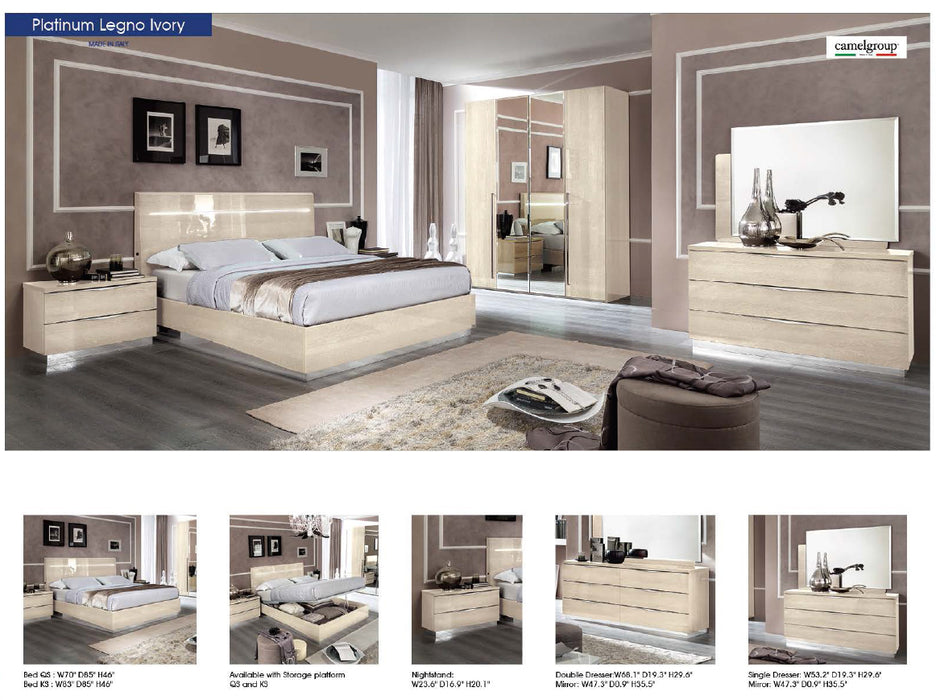 ESF Camelgroup Italy Platinum LEGNO Bed IVORY BETULLIA SABBIA SET p12060