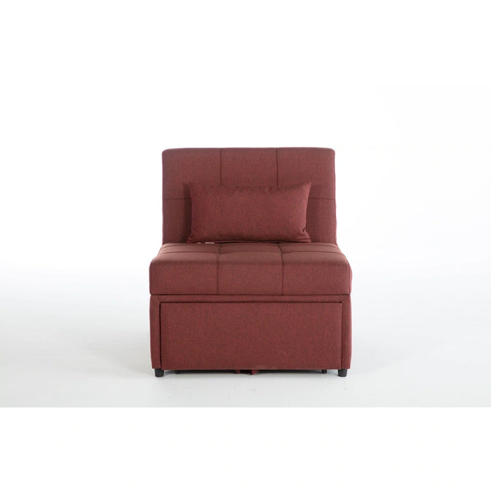 Mello Fabric Pull Out Chair Bed,  Burgundy by Bellona USA (Istikbal)