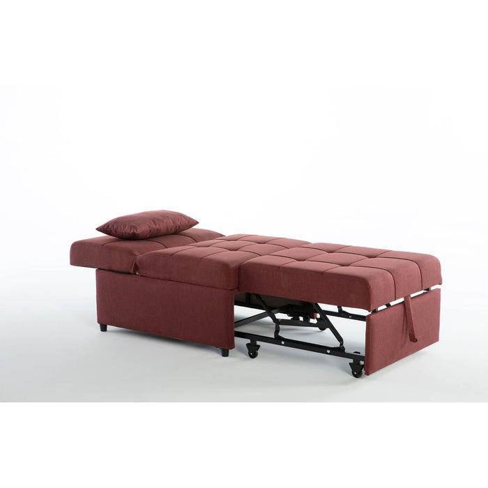 Mello Fabric Pull Out Chair Bed,  Burgundy by Bellona USA (Istikbal)