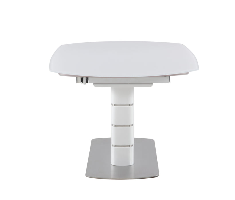 Chintaly CHARLOTTE Contemporary White Motion-Extendable Dining Table