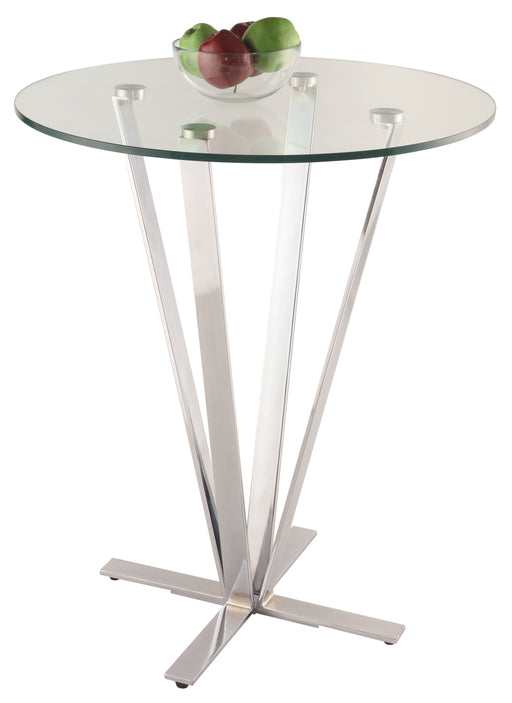 Chintaly CORTLAND Contemporary Glass Counter Table w/ X-Shaped Base