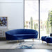 Chintaly DALLAS Modern Chaise-Style Sofa w/ Pet & Stain Resistant Fabric - Blue
