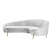 Chintaly DALLAS Modern Chaise-Style Sofa w/ Pet & Stain Resistant Fabric - Gray