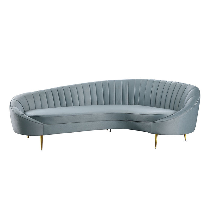 Chintaly DALLAS Modern Chaise-Style Sofa w/ Pet & Stain Resistant Fabric - Teal