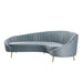 Chintaly DALLAS Modern Chaise-Style Sofa w/ Pet & Stain Resistant Fabric - Teal