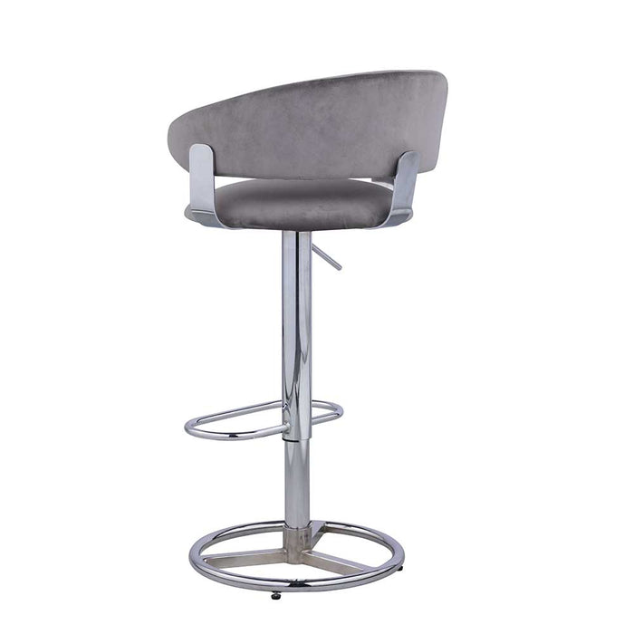 Chintaly DANIELLA Contemporary Pub Set w/ Round Glass Table, Upholstered Pedestal & 2 Stools