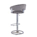 Chintaly DANIELLA Contemporary Channel Back Height-Adjustable Stool
