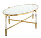 Chintaly DENALI Oval Tempered Glass Cocktail Table
