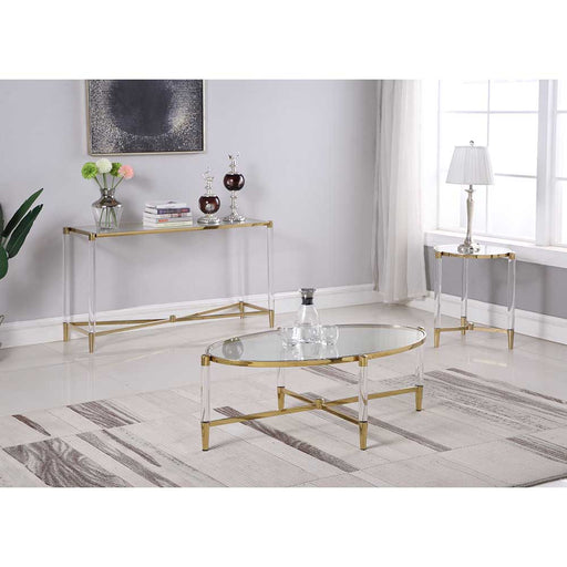 Chintaly DENALI Rectangular Glass Top Sofa Table