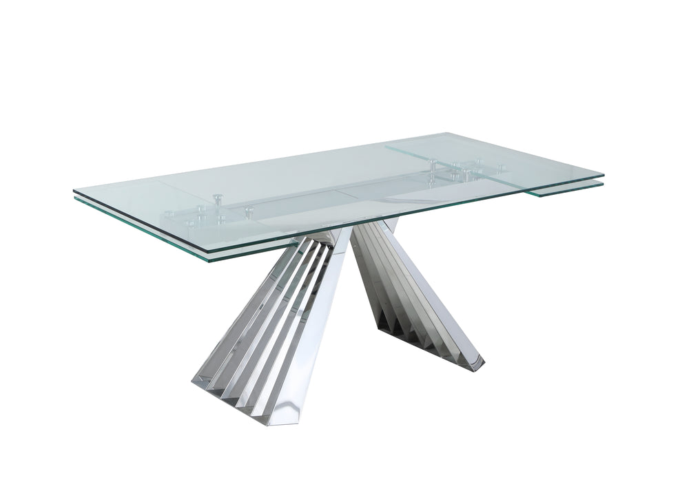 Chintaly DOMINIQUE 39"x 79" Extendable Glass Top