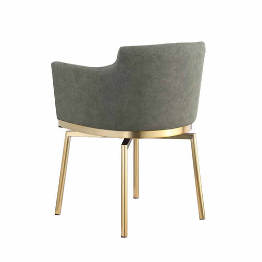 Chintaly DUSTY-AC-GLD Modern Club Arm Chair w/ Golden Legs & Memory Swivel - 2 per box