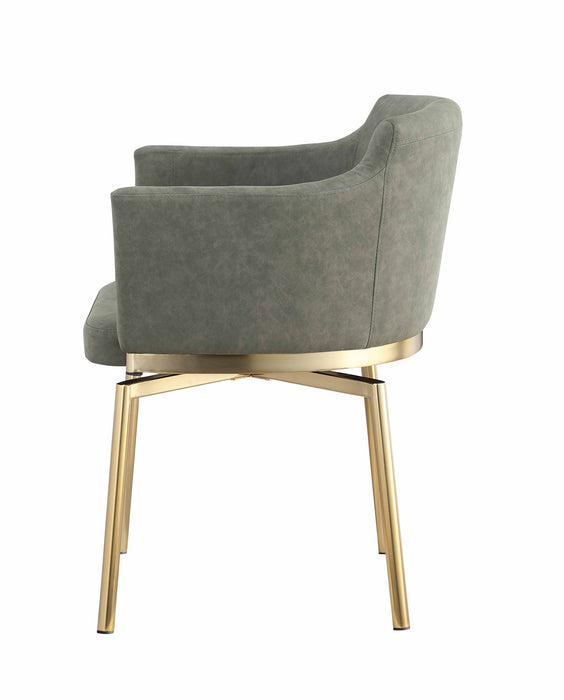 Chintaly DUSTY-AC-GLD Modern Club Arm Chair w/ Golden Legs & Memory Swivel - 2 per box