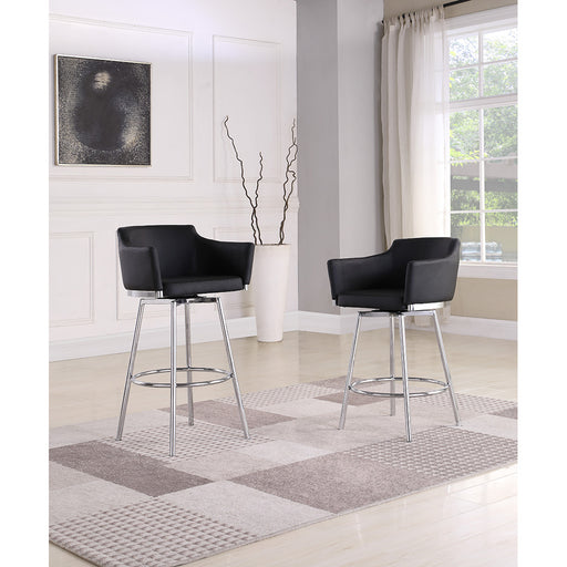Chintaly DUSTY Modern Club Counter Stool w/ Memory Swivel - Black