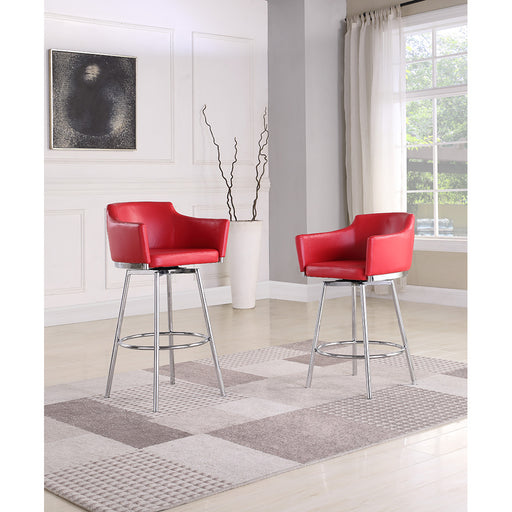 Chintaly DUSTY Modern Club Counter Stool w/ Memory Swivel - Red