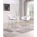 Chintaly DUSTY Modern Club Bar Stool w/ Memory Swivel - White