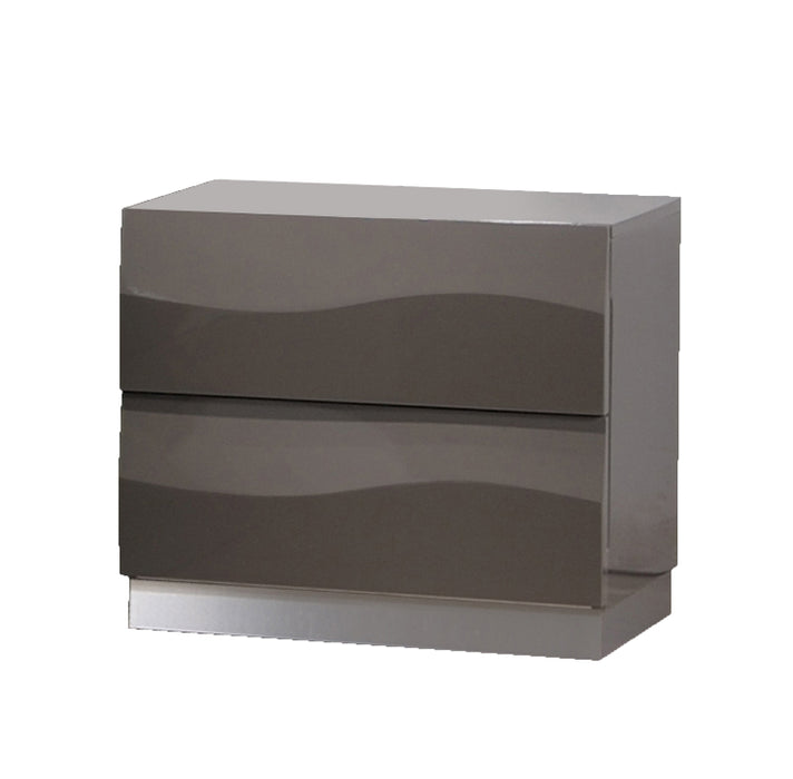 Chintaly DELHI Contemporary High Gloss 2-Drawer Nightstand